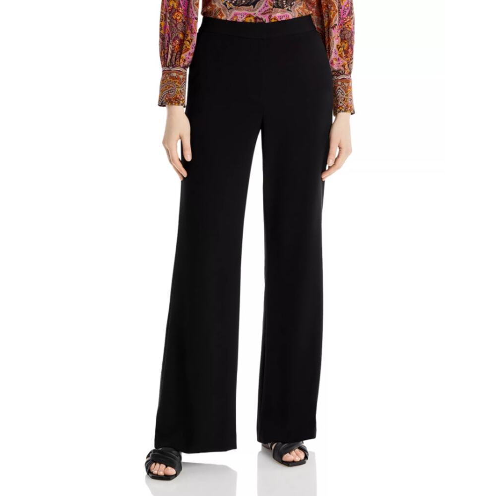 Kobi Halperin Adrian Black Wide Leg Pants High Waisted Career Women's Size L